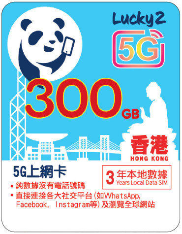 3年 | 香港數據 300GB